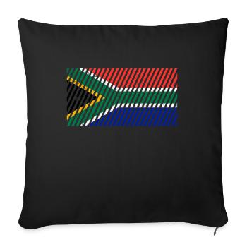 Drapeau de l’Afrique du Sud - Housse de coussin décorative 45 x 45 cm - noir - Devant
