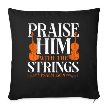 Violin Violinist Bible Quote Faith - Sofa pillowcase 17,3'' x 17,3'' (45 x 45 cm) - black - Front