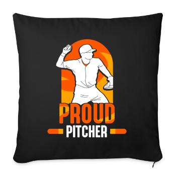 Proud Baseball Pitcher Pitcher Hobby Player - Sofa pillowcase 17,3'' x 17,3'' (45 x 45 cm) - black - Front