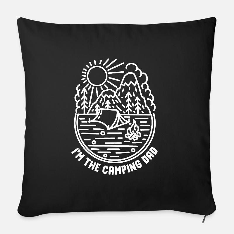 Ich Bin Der Camping Papa Camp Camper Campen - Sofakissenbezug 45 x 45 cm - Schwarz
