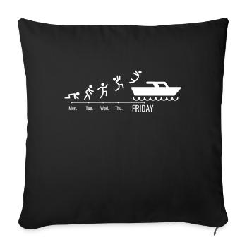 Plaisanciers sportifs plaisanciers de week-end Bateaux de plaisance - Housse de coussin décorative 45 x 45 cm - noir - Devant
