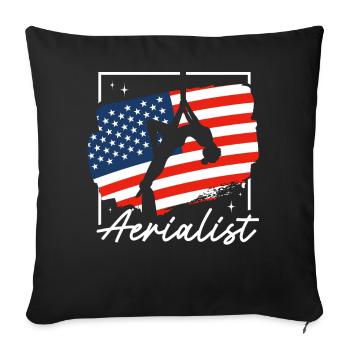Aerialist - Aerial Yoga and Aerial Silk Acrobatics - Sofa pillowcase 17,3'' x 17,3'' (45 x 45 cm) - black - Front