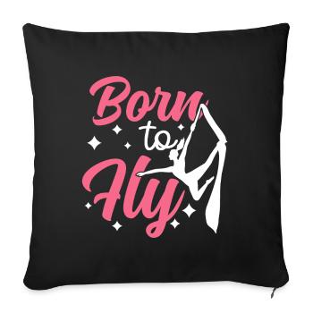 Aerialist - Aerial Yoga and Aerial Silk Acrobatics - Sofa pillowcase 17,3'' x 17,3'' (45 x 45 cm) - black - Front