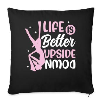 Aerialist - Aerial Yoga and Aerial Silk Acrobatics - Sofa pillowcase 17,3'' x 17,3'' (45 x 45 cm) - black - Front