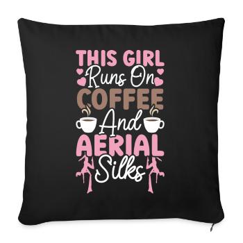 Aerialist - Aerial Yoga and Aerial Silk Acrobatics - Sofa pillowcase 17,3'' x 17,3'' (45 x 45 cm) - black - Front