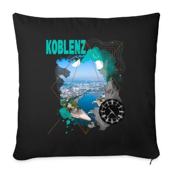 Koblenz Deutschland Stadt Skyline Vintage Retro - Sofakissenbezug 45 x 45 cm - Schwarz - Vorne