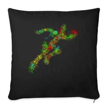 Course à pied Course Course Course - Housse de coussin décorative 45 x 45 cm - noir - Devant