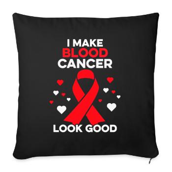 Je fais bien paraître le cancer du sang Cancer du sang drôle - Housse de coussin décorative 45 x 45 cm - noir - Devant