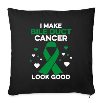 Je fais en sorte que le cancer des canaux biliaires ait une bonne apparence des canaux biliaires - Housse de coussin décorative 45 x 45 cm - noir - Devant