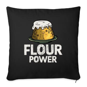 Funny Design for Baker and Pastry Cook Flour Power - Sofa pillowcase 17,3'' x 17,3'' (45 x 45 cm) - black - Front