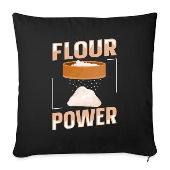 Funny Design for Baker and Pastry Cook Flour Power - Sofa pillowcase 17,3'' x 17,3'' (45 x 45 cm) - black - Front