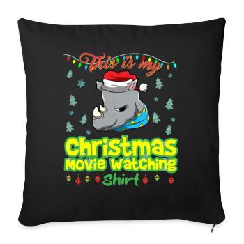 This Is My Christmas Movie Watching Shirt - Sofa pillowcase 17,3'' x 17,3'' (45 x 45 cm) - black - Front
