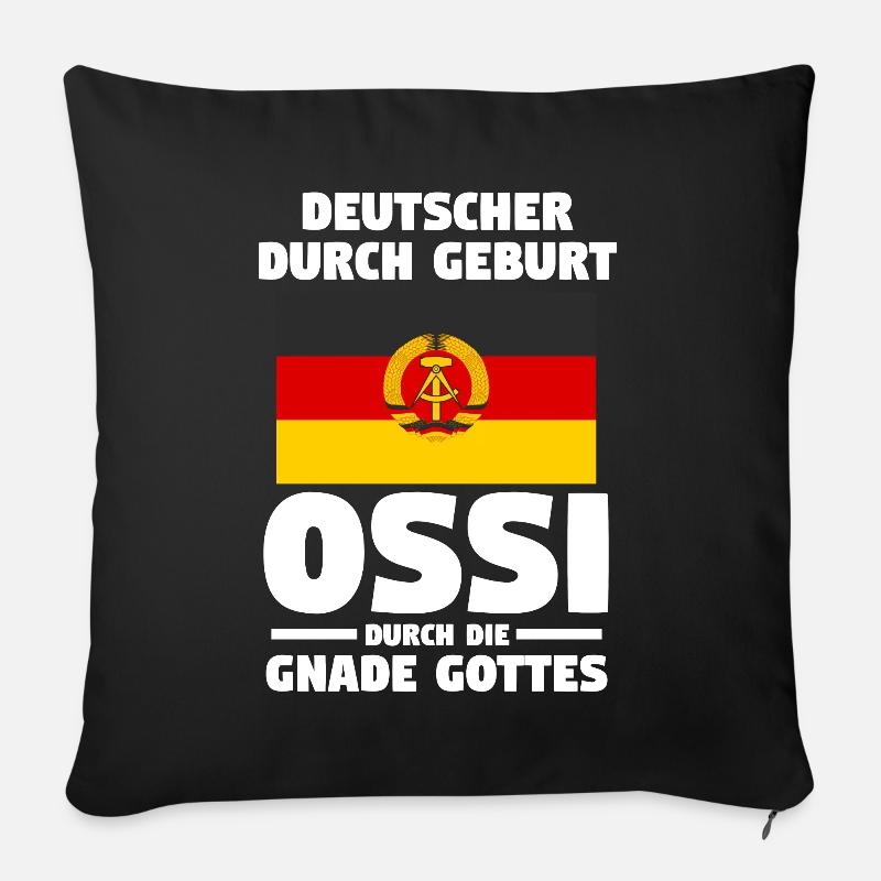 Ostdeutschland Ossi Deutschland DDR - Sofakissenbezug 45 x 45 cm - Schwarz
