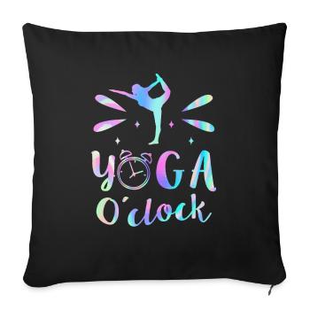 YO:GA O’Clock Yoga - Housse de coussin décorative 45 x 45 cm - noir - Devant