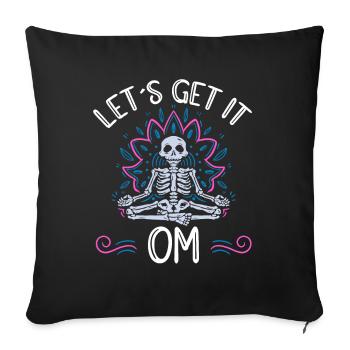 Laissez-le obtenir OM Yoga - Housse de coussin décorative 45 x 45 cm - noir - Devant