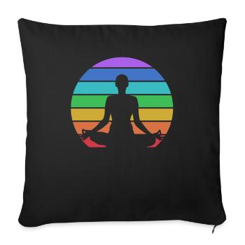 Yoga Meditation Spiritual Body Energy Chakras - Sofa pillowcase 17,3'' x 17,3'' (45 x 45 cm) - black - Front