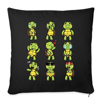 Sea Turtle Emoticon Turtle Lovers - Sofa pillowcase 17,3'' x 17,3'' (45 x 45 cm) - black - Front