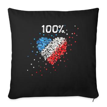 French flag France France fan French - Sofa pillowcase 17,3'' x 17,3'' (45 x 45 cm) - black - Front