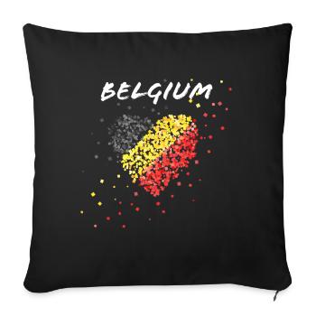 Belgian flag Belgium Belgium Belgian - Sofa pillowcase 17,3'' x 17,3'' (45 x 45 cm) - black - Front