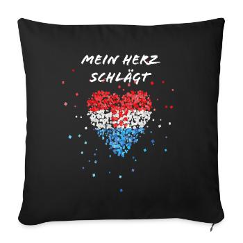 Croatia Hrvatska heartbeat flag flag Croatian - Sofa pillowcase 17,3'' x 17,3'' (45 x 45 cm) - black - Front