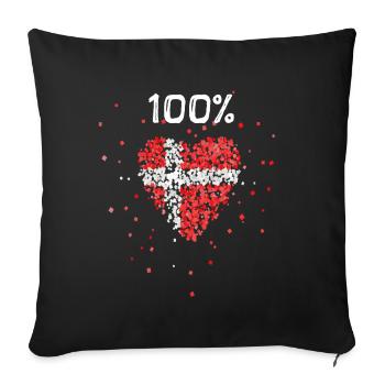 Denmark Denmark Denmark Danish flag - Sofa pillowcase 17,3'' x 17,3'' (45 x 45 cm) - black - Front