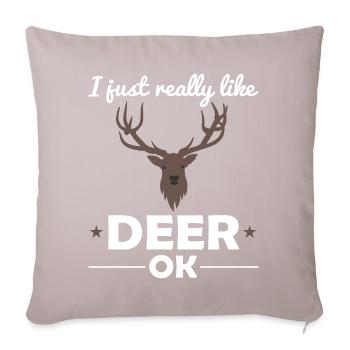 Deer Woodland Animals Animal Lover Saying Gift - Sofa pillowcase 17,3'' x 17,3'' (45 x 45 cm) - light taupe - Front