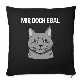 Katze Freches Kätzchen Lustiger Spruch Geschenk - Sofakissenbezug 45 x 45 cm - Schwarz - Vorne