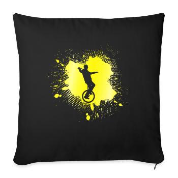 Unicycle - Sofa pillowcase 17,3'' x 17,3'' (45 x 45 cm) - black - Front