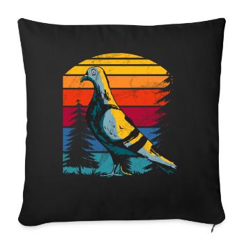 Drôle de pigeon Fancier & Pigeons Whisperer Pigeon voyageur - Housse de coussin décorative 45 x 45 cm - noir - Devant