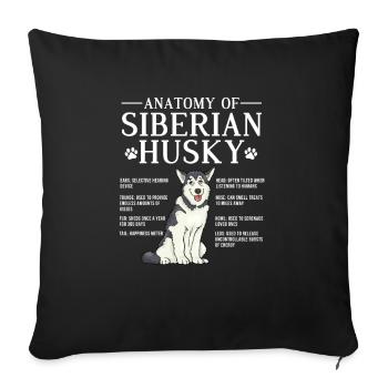 Husky Dog Dogs Siberian Husky Gift - Sofa pillowcase 17,3'' x 17,3'' (45 x 45 cm) - black - Front