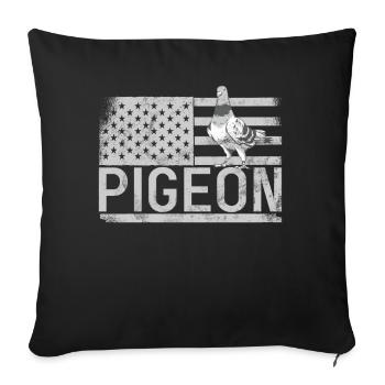 Funny Pigeon Fancier & Pigeons Whisperer Carrier Pigeon - Sofa pillowcase 17,3'' x 17,3'' (45 x 45 cm) - black - Front