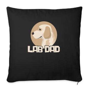 Labrador Père Chien Chiens Master Cadeau - Housse de coussin décorative 45 x 45 cm - noir - Devant