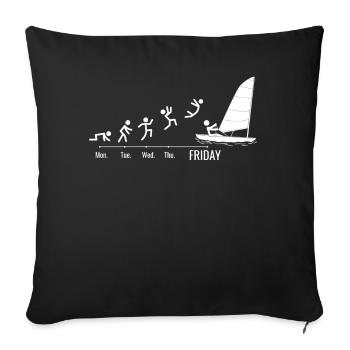 Sailor Sail Boat Sailing Ship Sailing Yacht - Sofa pillowcase 17,3'' x 17,3'' (45 x 45 cm) - black - Front