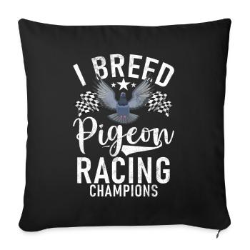 Funny Pigeon Fancier & Pigeons Whisperer Carrier Pigeon - Sofa pillowcase 17,3'' x 17,3'' (45 x 45 cm) - black - Front