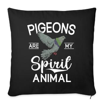 Drôle de pigeon Fancier & Pigeons Whisperer Pigeon voyageur - Housse de coussin décorative 45 x 45 cm - noir - Devant