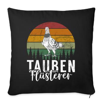 Funny Pigeon Fancier & Pigeons Whisperer Carrier Pigeon - Sofa pillowcase 17,3'' x 17,3'' (45 x 45 cm) - black - Front