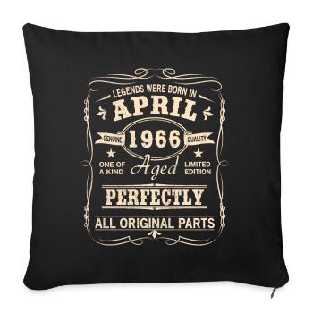 Vintage April 1966 Birthday - Sofa pillowcase 17,3'' x 17,3'' (45 x 45 cm) - black - Front