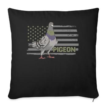 Funny Pigeon Fancier & Pigeons Whisperer Carrier Pigeon - Sofa pillowcase 17,3'' x 17,3'' (45 x 45 cm) - black - Front