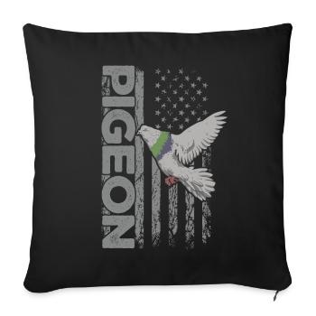 Funny Pigeon Fancier & Pigeons Whisperer Carrier Pigeon - Sofa pillowcase 17,3'' x 17,3'' (45 x 45 cm) - black - Front