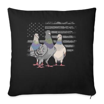 Funny Pigeon Fancier & Pigeons Whisperer Carrier Pigeon - Sofa pillowcase 17,3'' x 17,3'' (45 x 45 cm) - black - Front