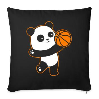 Panda Basketball Kids - Sofa pillowcase 17,3'' x 17,3'' (45 x 45 cm) - black - Front