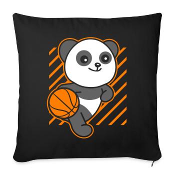 Panda Basketball Kind - Sofakissenbezug 45 x 45 cm - Schwarz - Vorne