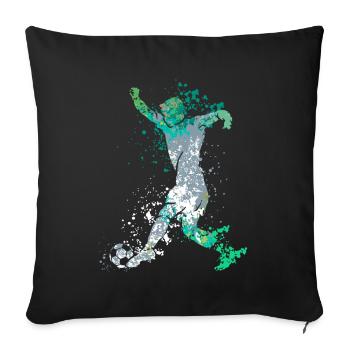 Splash Art Soccer Player - Housse de coussin décorative 45 x 45 cm - noir - Devant