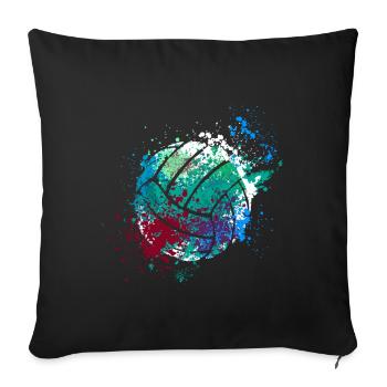 Splash Art Volleyball - Housse de coussin décorative 45 x 45 cm - noir - Devant