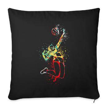 Cool Splash Art Volleyball Fille - Housse de coussin décorative 45 x 45 cm - noir - Devant