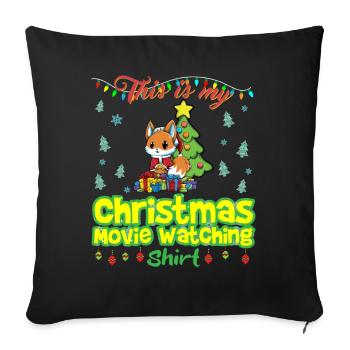 This Is My Christmas Movie Watching Shirt - Sofa pillowcase 17,3'' x 17,3'' (45 x 45 cm) - black - Front