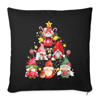Weihnachtsgnome - Sofakissenbezug 45 x 45 cm - Schwarz - Vorne