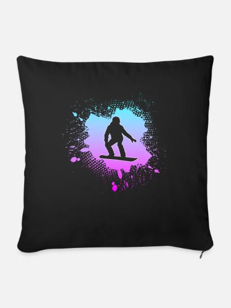 Snowboarding - Sofakissenbezug 45 x 45 cm - Schwarz