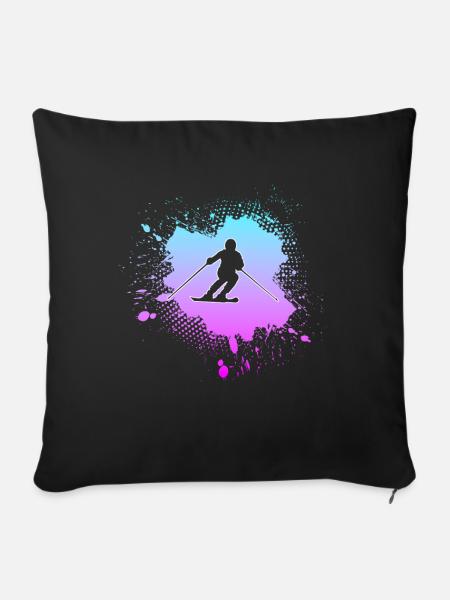 Ski - Sofakissenbezug 45 x 45 cm - Schwarz