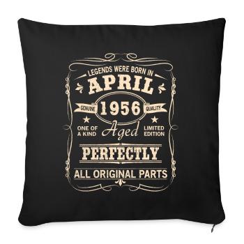 Vintage April 1956 Geburtstag - Sofakissenbezug 45 x 45 cm - Schwarz - Vorne